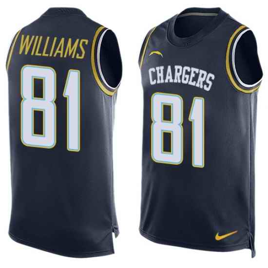 Nike Chargers #81 Mike Williams Navy Blue Team Color Mens Stitched NFL Limited Tank Top Jersey